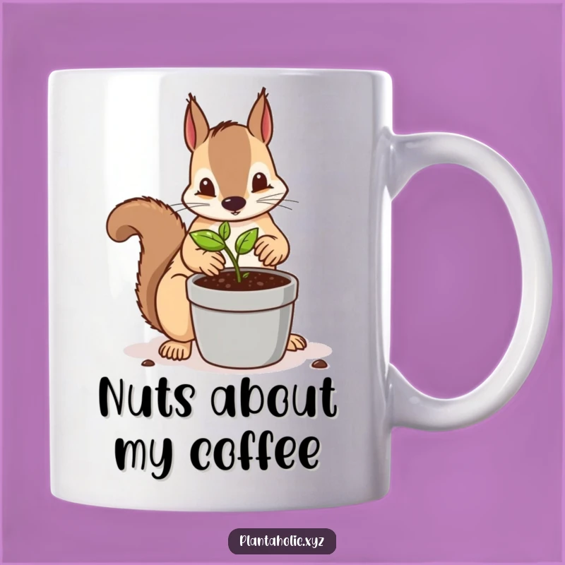 Funny Squirrel Repotting Mug - Diligent Gardener Woodland Critter Gift