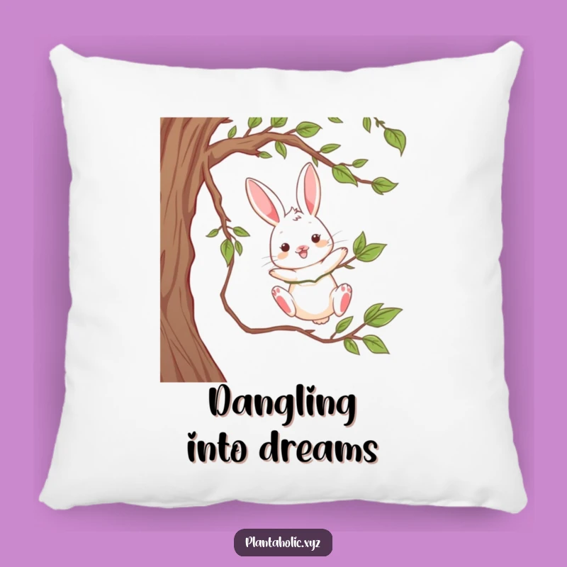 Funny Rabbit Vine Swing Pillow - Soft & Playful Home Accent