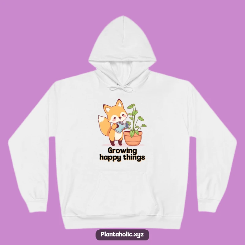 Funny Fox Plant Care Hoodie - Cozy & Cheerful Gardener Apparel