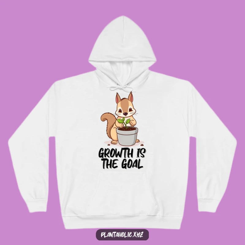 Funny Squirrel Repotting Hoodie - Cozy & Diligent Woodland Apparel