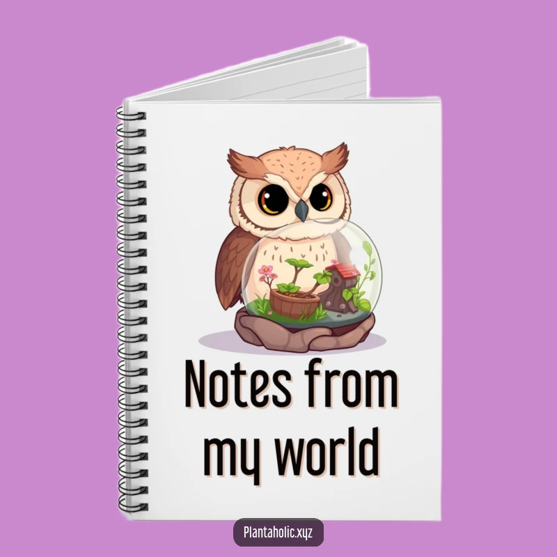 Funny Curious Owl Terrarium Notebook - Journal for Nature Lovers & Dreamers