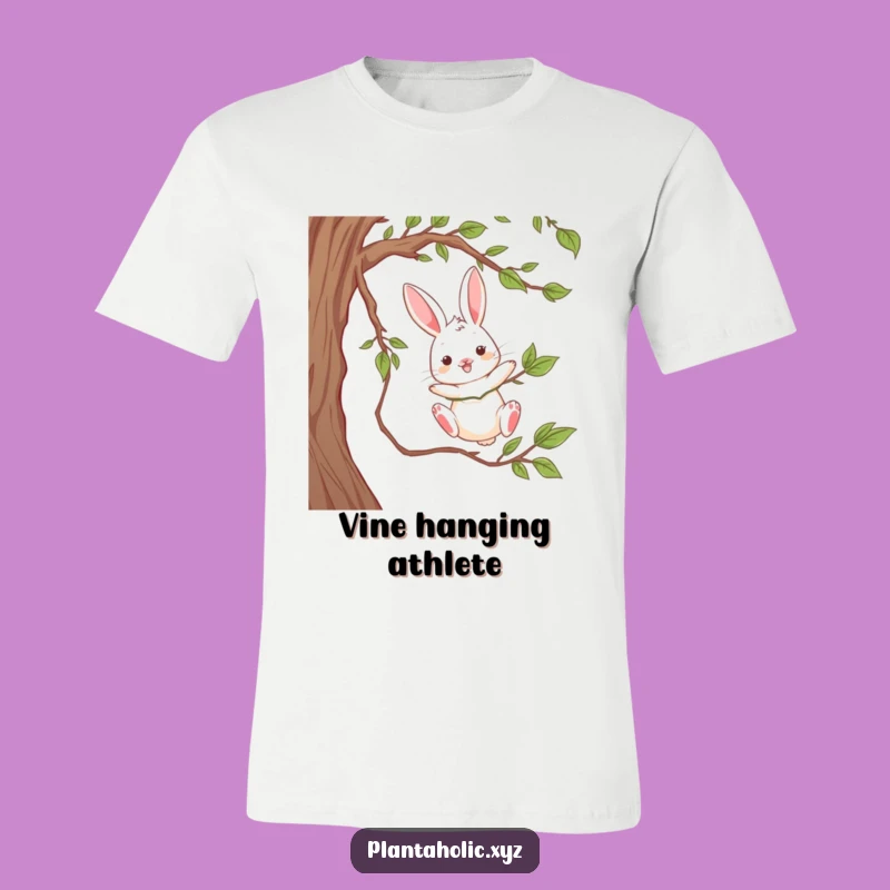 Funny Rabbit Vine Swing T-Shirt - Playful Acrobat Tee Gift