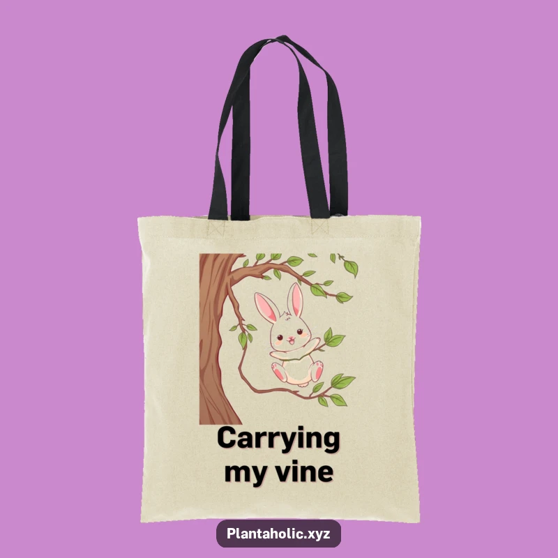 Funny Rabbit Vine Swing Tote Bag - Chic Playful Accessory